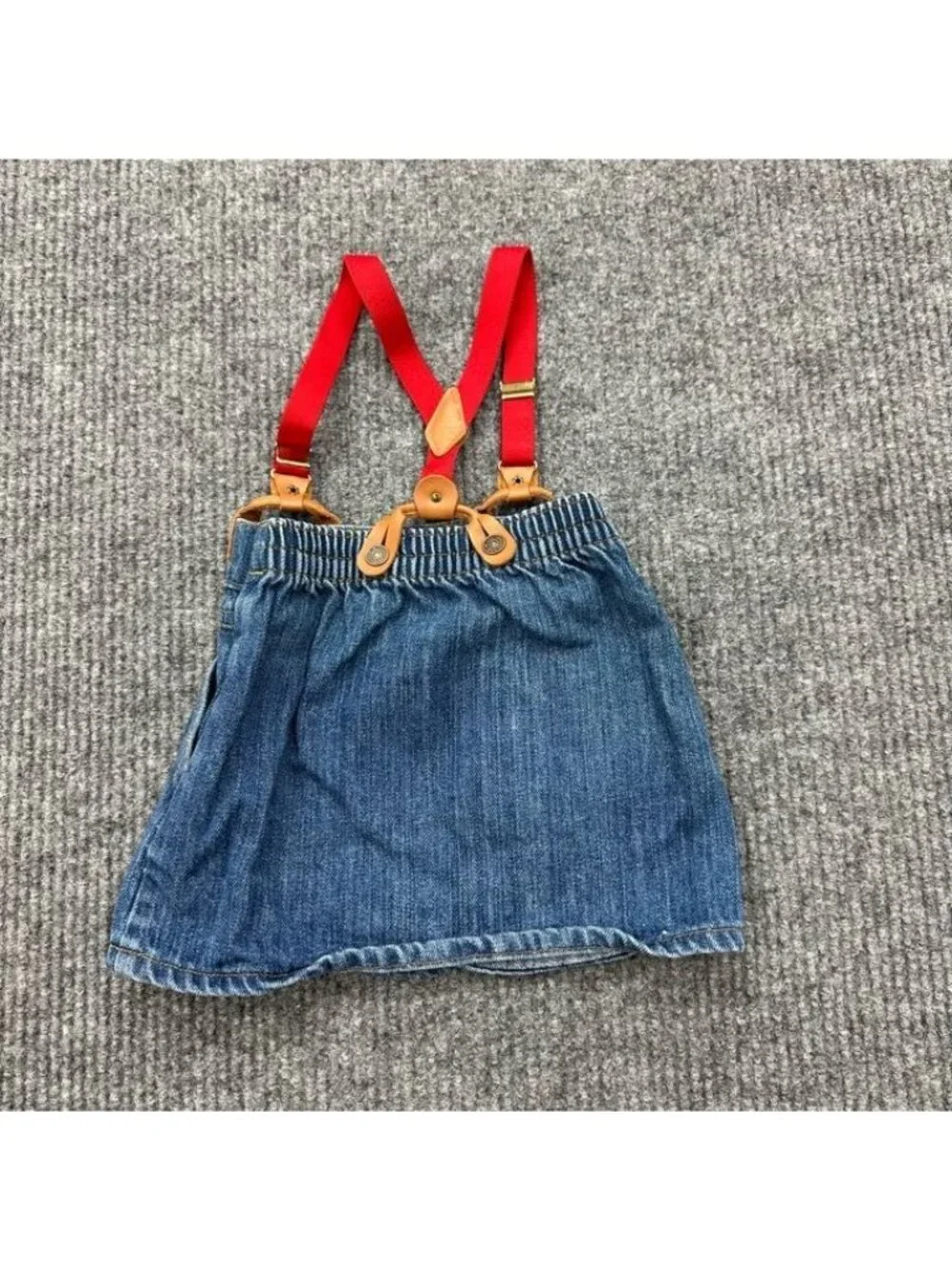 VTG Levis Denim Suspender Skirt 100% Cotton Overall USA Made Girls sz 24 Months